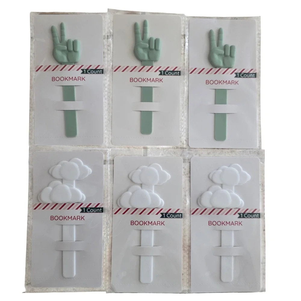 Cute Novelty Bookmarks Set Peace Sign Clouds